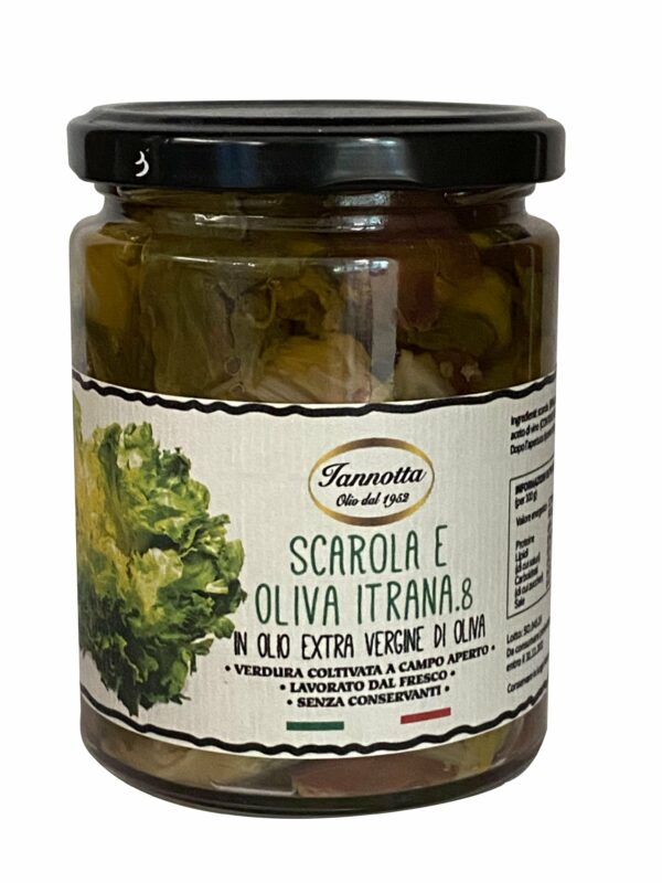 Scarola e olive verdure del Lazio in olio extra vergine di oliva